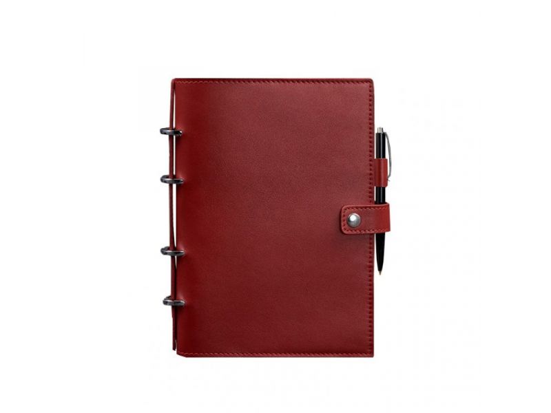 Кожаный блокнот с датированным блоком (Софт-бук) 9.1 красный, фото 5