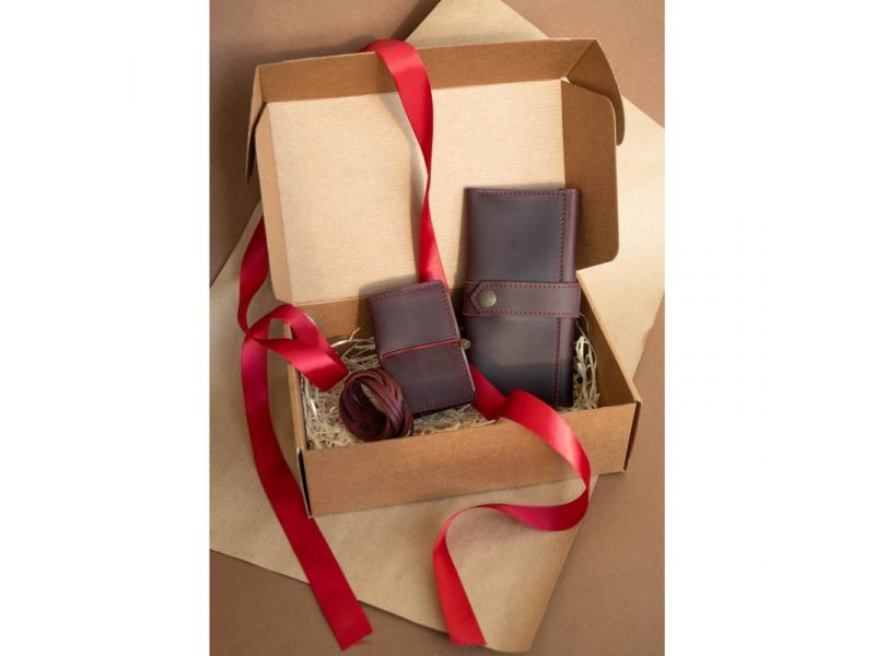 Женский подарочный набор кожаных аксессуаров Париж Crazy Horse, фото 1