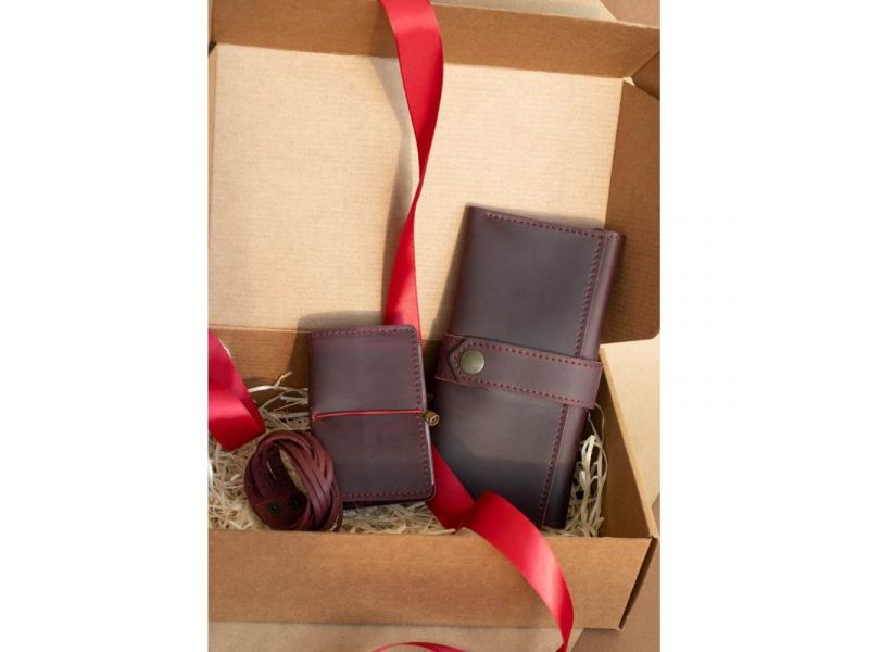 Женский подарочный набор кожаных аксессуаров Париж Crazy Horse, фото 2