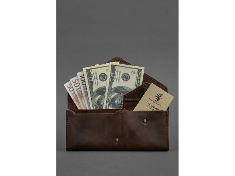 Женский кожаный кошелек Керри 1.0 темно-коричневый Crazy Horse, фото 2