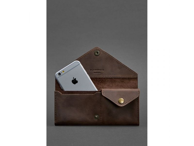 Женский кожаный кошелек Керри 1.0 темно-коричневый Crazy Horse, фото 3