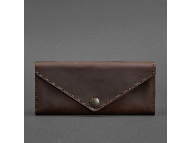 Женский кожаный кошелек Керри 1.0 темно-коричневый Crazy Horse, фото 5