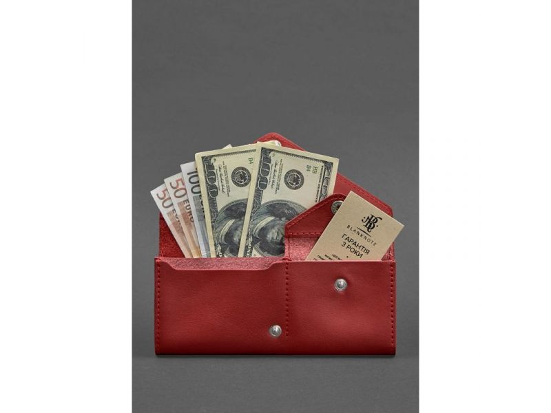 Женский кожаный кошелек Керри 1.0 красный, фото 2