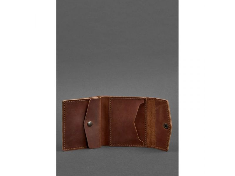 Кожаный кошелек 2.1 светло-коричневый Crazy Horse, фото 3