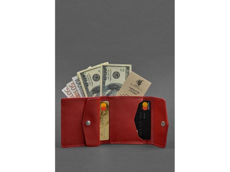 Женский кожаный кошелек 2.1 красный Krast, фото 2