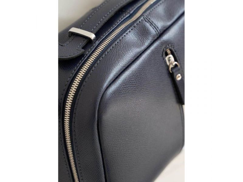 Женская кожаная сумка Avenue синяя Saffiano, фото 3