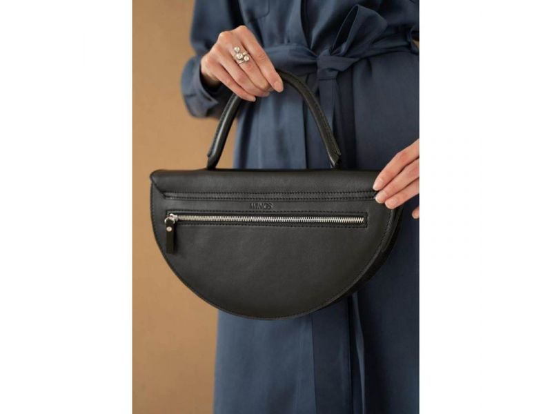 Женская кожаная сумка Сhris maxi черная, фото 4