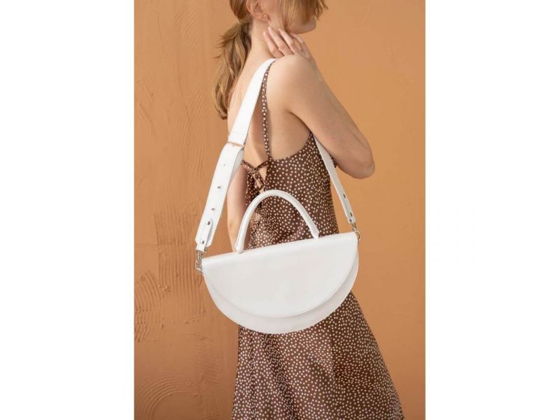 Женская кожаная сумка Сhris maxi белая, фото 2