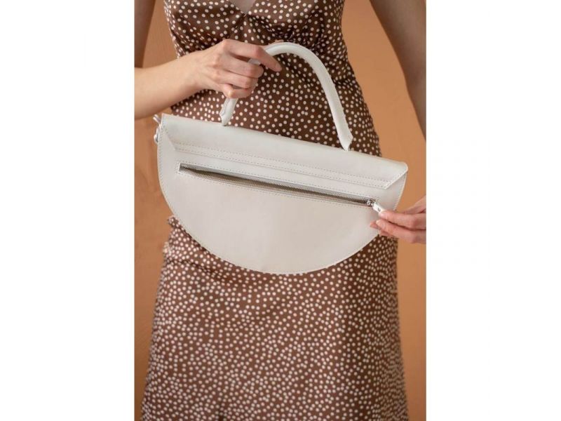Женская кожаная сумка Сhris maxi белая, фото 5