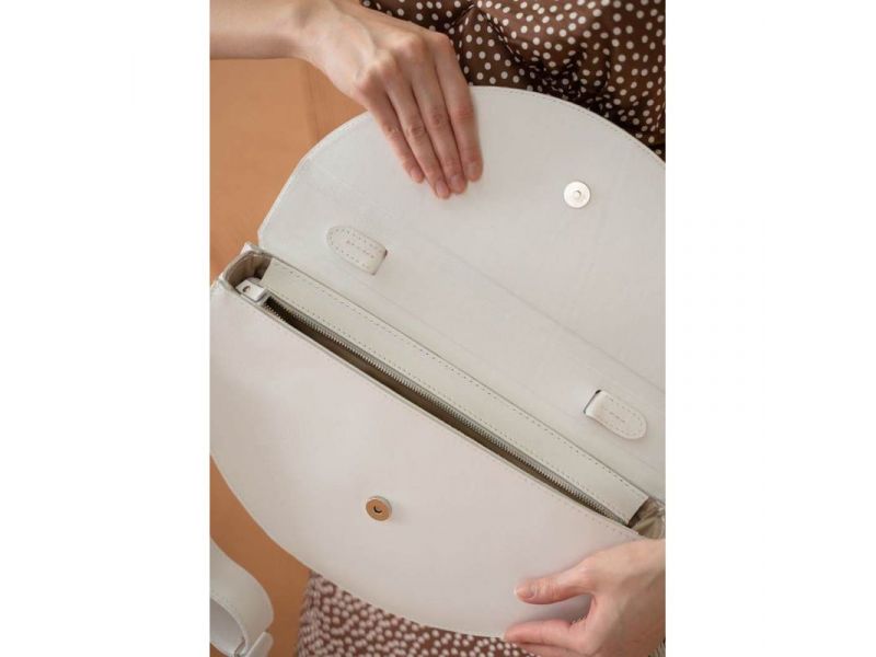 Женская кожаная сумка Сhris maxi белая, фото 6