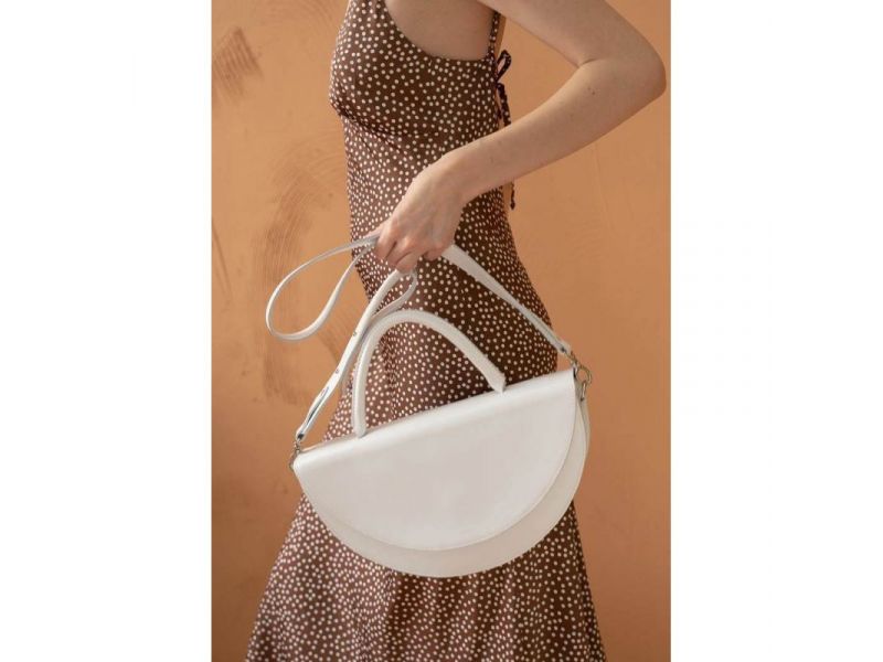 Женская кожаная сумка Сhris maxi белая, фото 8