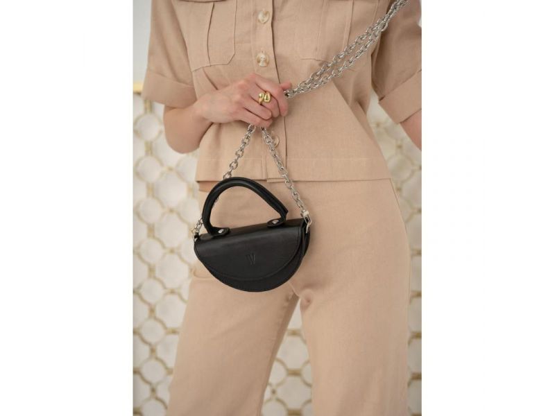 Женская кожаная мини-сумка Сhris micro черная, фото 1