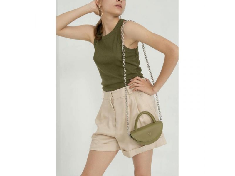 Женская кожаная мини-сумка Сhris micro оливковая, фото 1