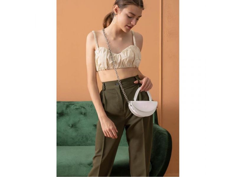 Женская кожаная мини-сумка Сhris micro белая, фото 1