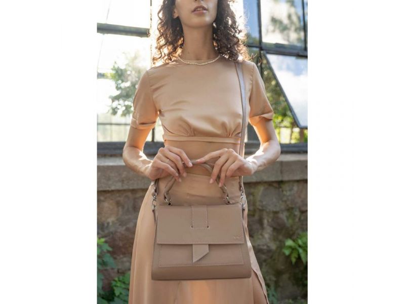 Женская кожаная сумка Ester карамель краст, фото 1