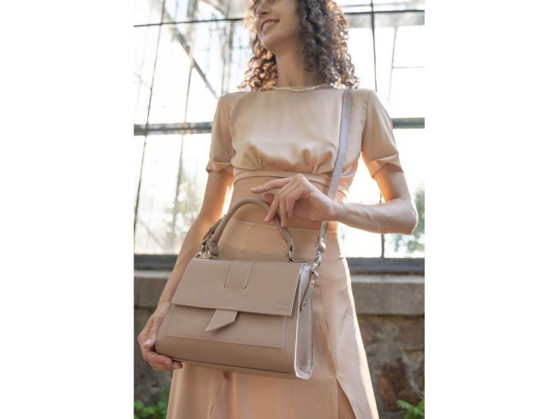 Женская кожаная сумка Ester карамель краст, фото 2