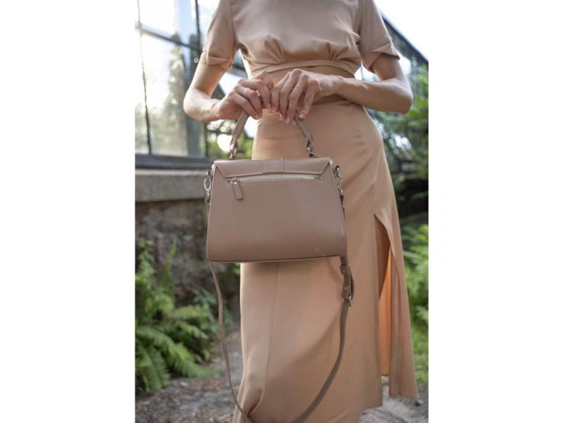 Женская кожаная сумка Ester карамель краст, фото 3