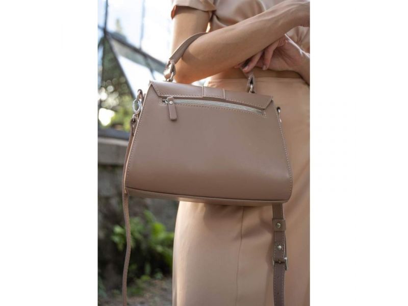 Женская кожаная сумка Ester карамель краст, фото 4