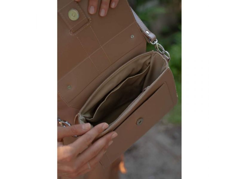 Женская кожаная сумка Ester карамель краст, фото 5