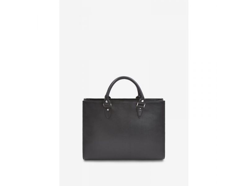 Женская кожаная сумка Fancy A4 черная краст, фото 5