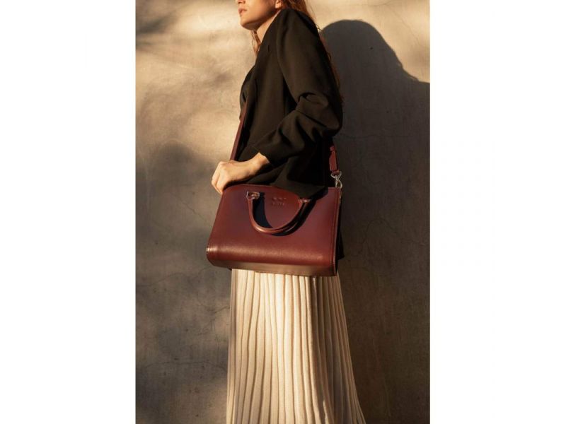 Женская кожаная сумка Fancy бордовая краст, фото 1