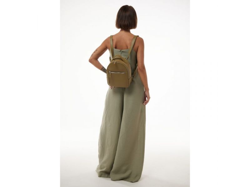 Кожаный рюкзак Groove S оливковый, фото 5