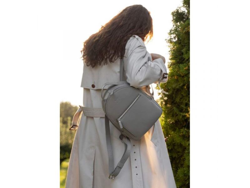 Кожаный рюкзак Groove S серый, фото 1