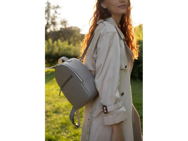 Кожаный рюкзак Groove S серый, фото 2