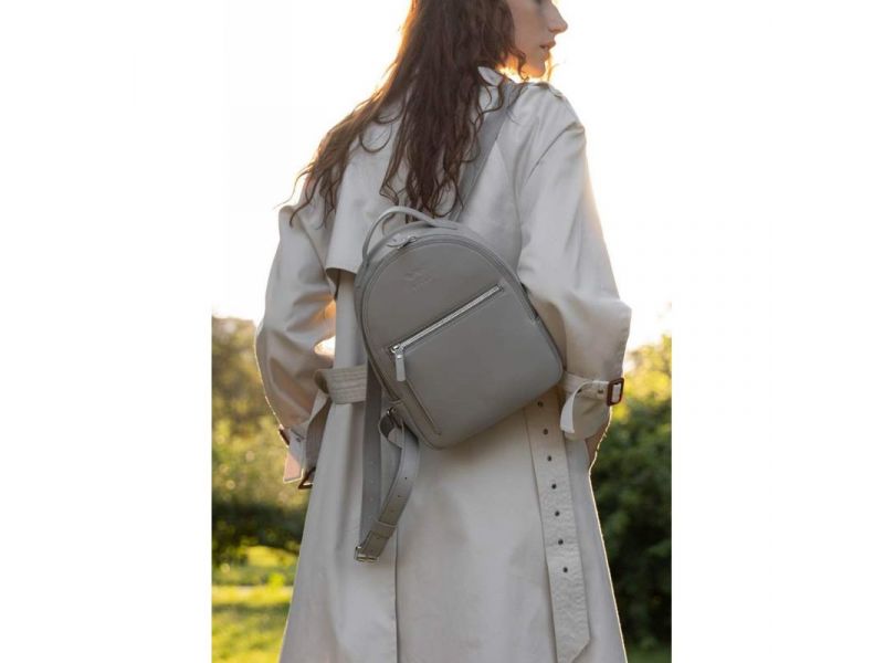 Кожаный рюкзак Groove S серый, фото 3
