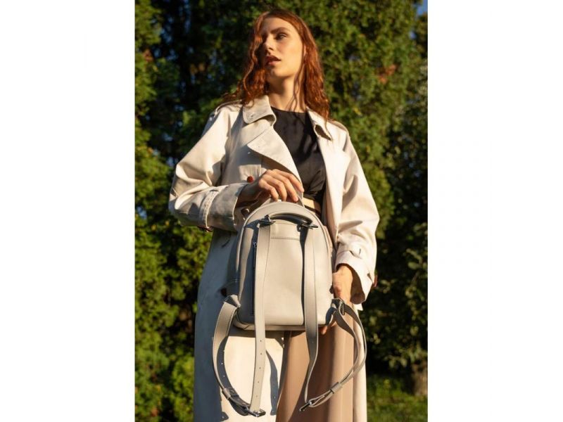 Кожаный рюкзак Groove S серый, фото 4