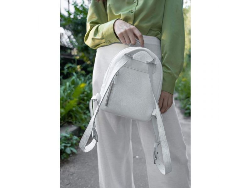 Кожаный рюкзак Groove S белый, фото 5