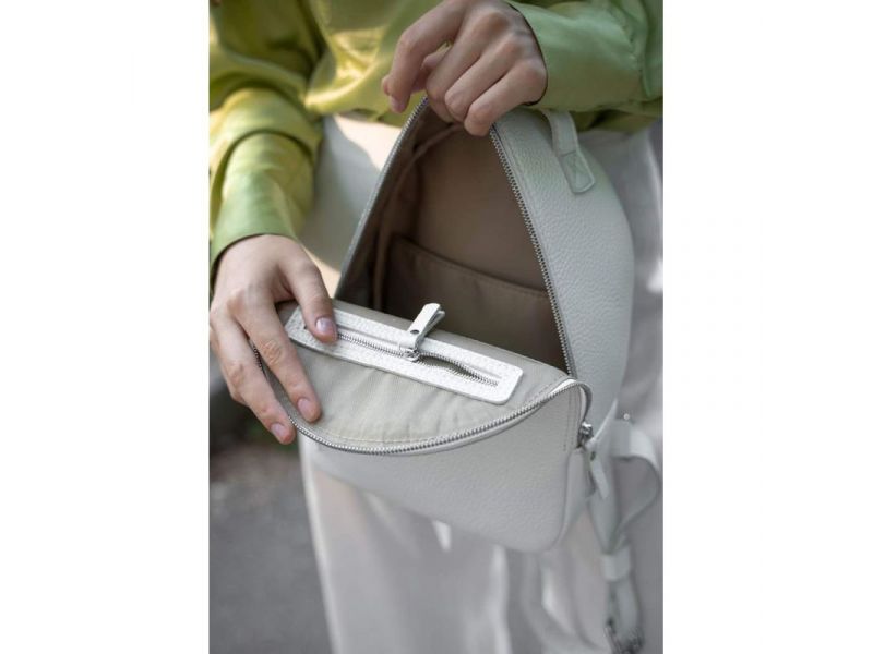 Кожаный рюкзак Groove S белый, фото 6