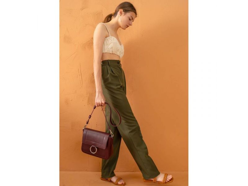 Женская кожаная сумка Jessie бордовая, фото 1