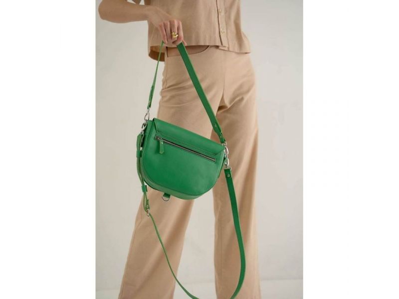 Женская кожаная сумка Ruby L зеленая, фото 4