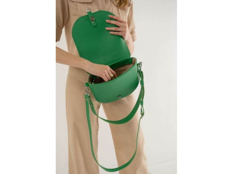 Женская кожаная сумка Ruby L зеленая, фото 6