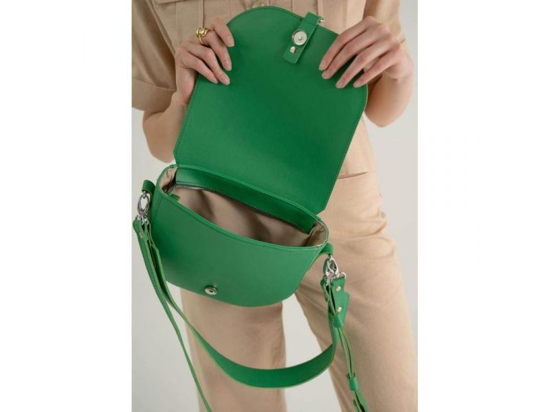 Женская кожаная сумка Ruby L зеленая, фото 8