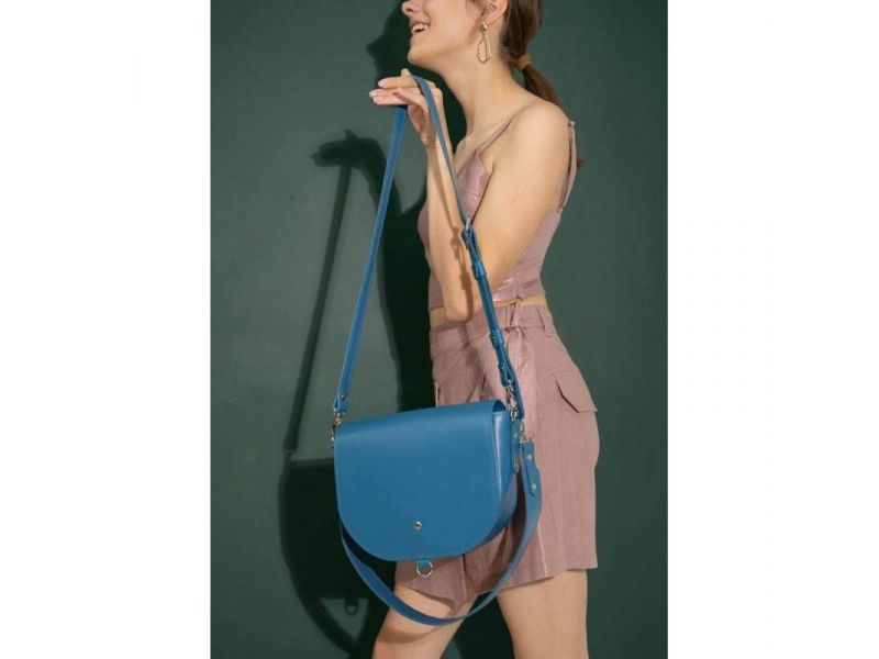 Женская кожаная сумка Ruby L ярко-синяя, фото 7
