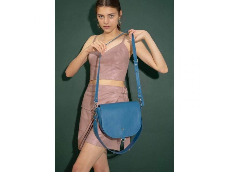 Женская кожаная сумка Ruby L ярко-синяя, фото 8