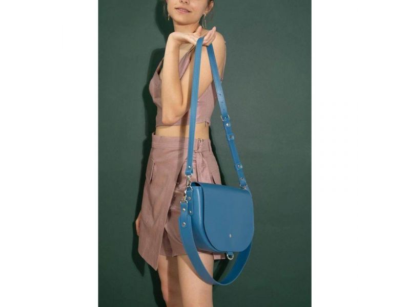 Женская кожаная сумка Ruby L ярко-синяя, фото 9