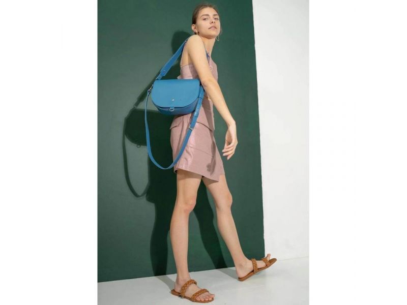 Женская кожаная сумка Ruby L ярко-синяя, фото 10