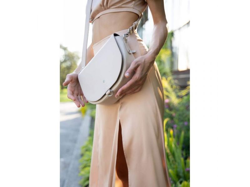 Женская кожаная сумка Ruby L светло-бежевая, фото 6