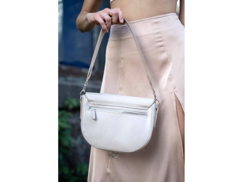 Женская кожаная сумка Ruby L светло-бежевая, фото 7