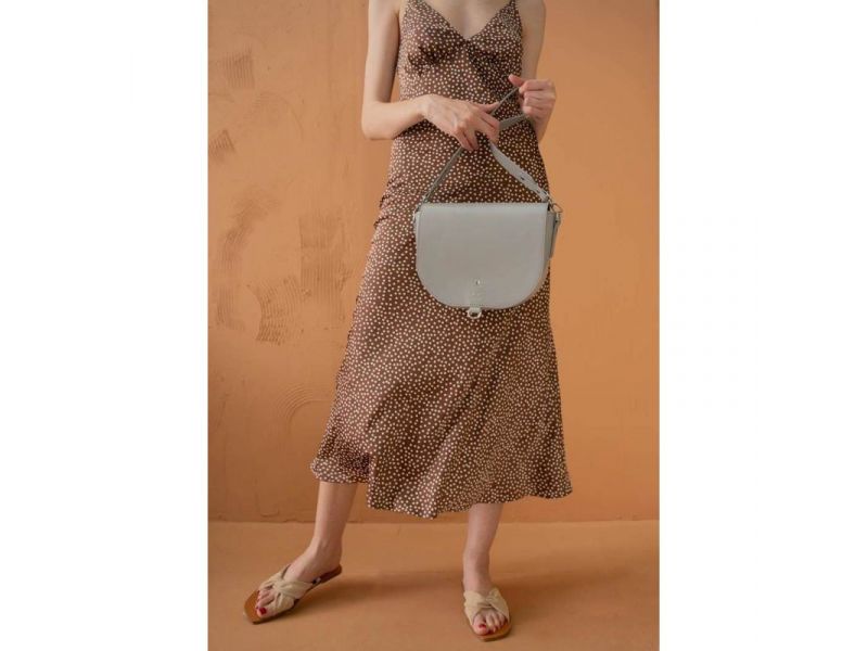 Женская кожаная сумка Ruby L серая, фото 3