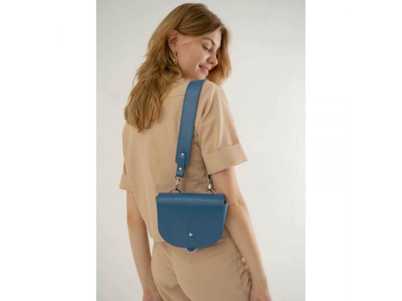 Женская кожаная сумка Ruby S ярко-синяя, фото 1