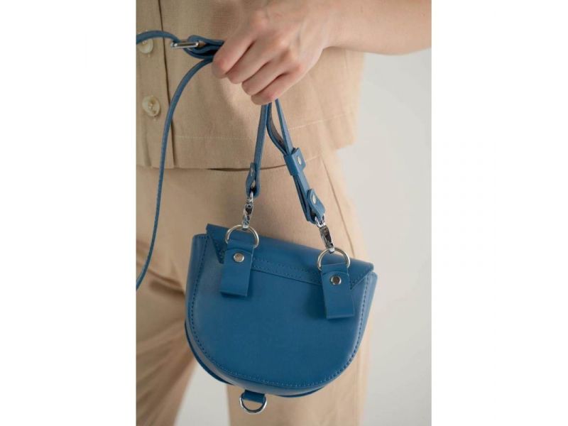 Женская кожаная сумка Ruby S ярко-синяя, фото 6