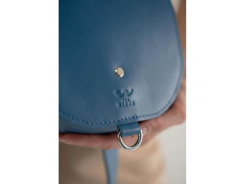 Женская кожаная сумка Ruby S ярко-синяя, фото 8