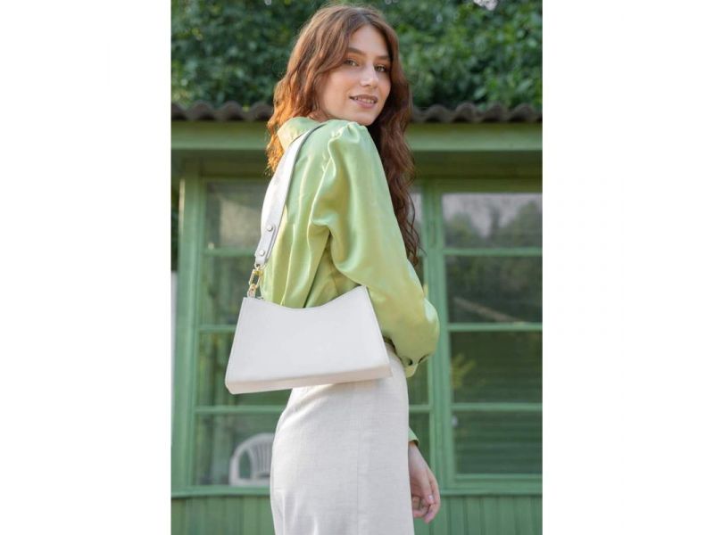 Женская кожаная сумка Sally белая, фото 1