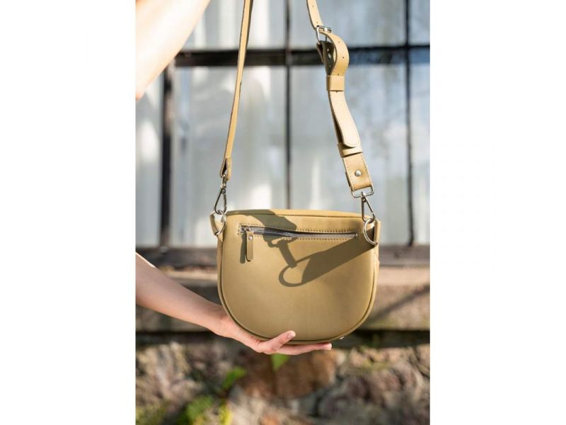 Кожаная сумка поясная-кроссбоди Vacation оливковый, фото 6