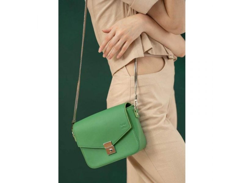 Женская кожаная сумочка Yoko зеленая, фото 1