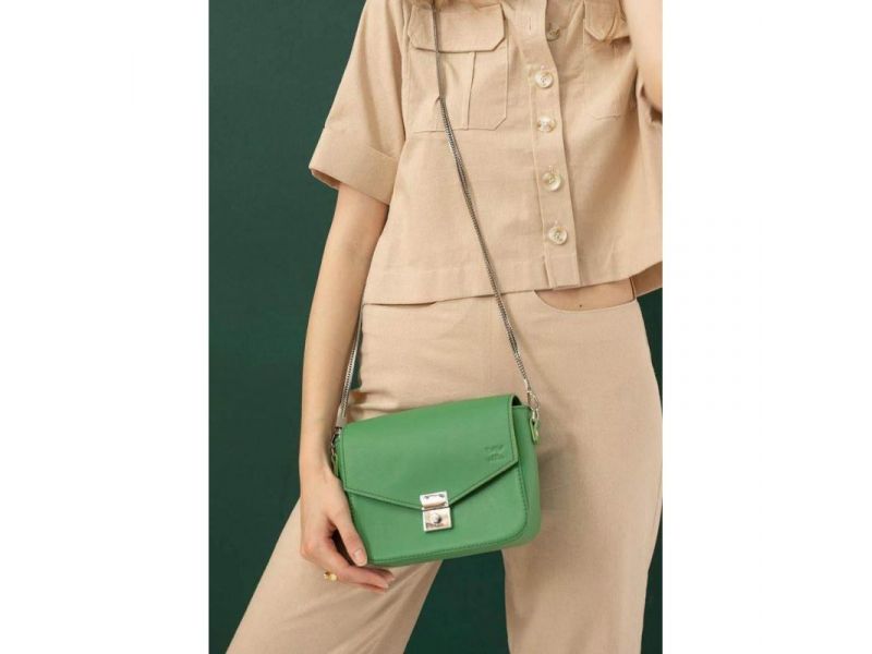Женская кожаная сумочка Yoko зеленая, фото 2
